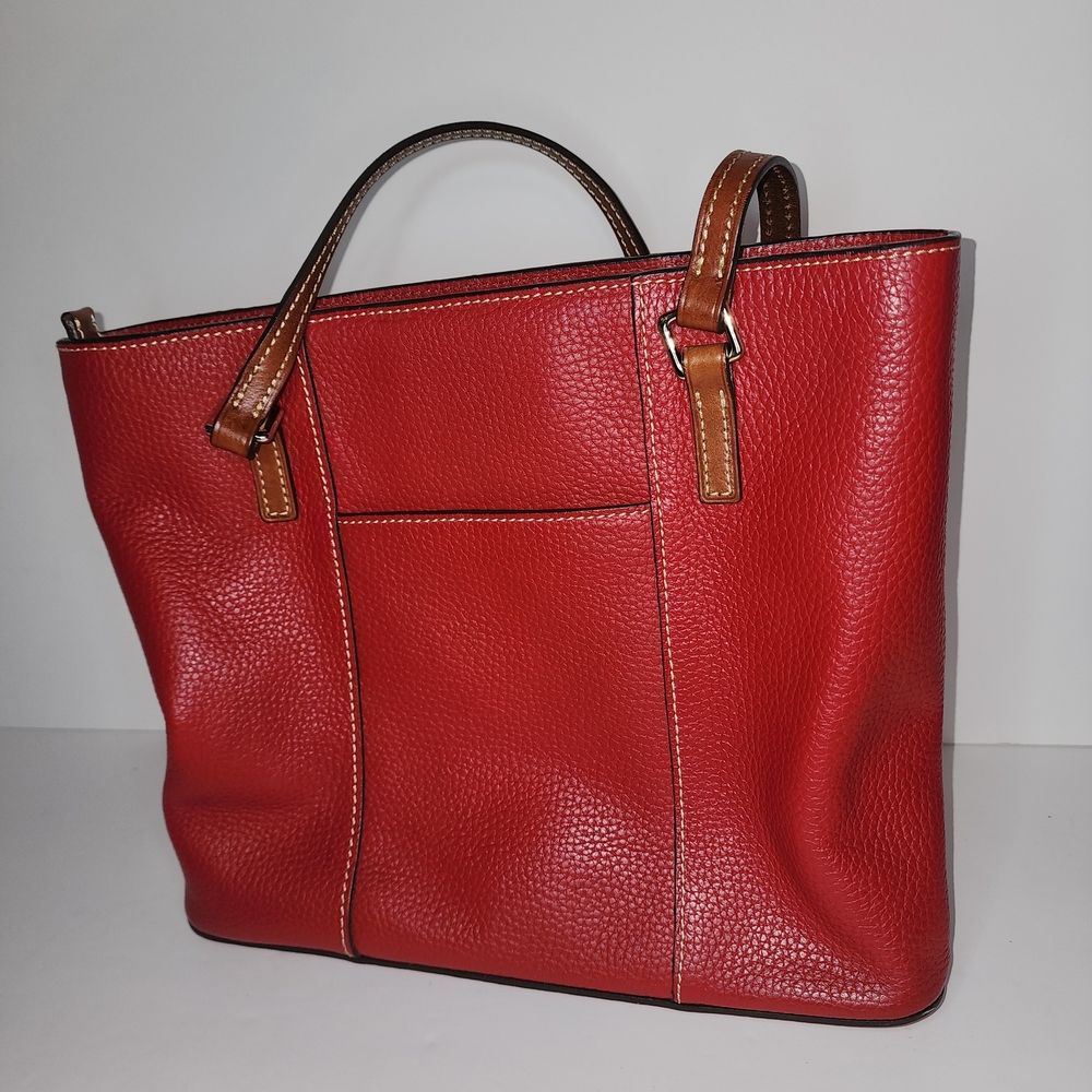 DOONEY & BOURKE Designer LEXINGTON Red Pebbled Leather  Tote Handbag Purse - Picture 8 of 16